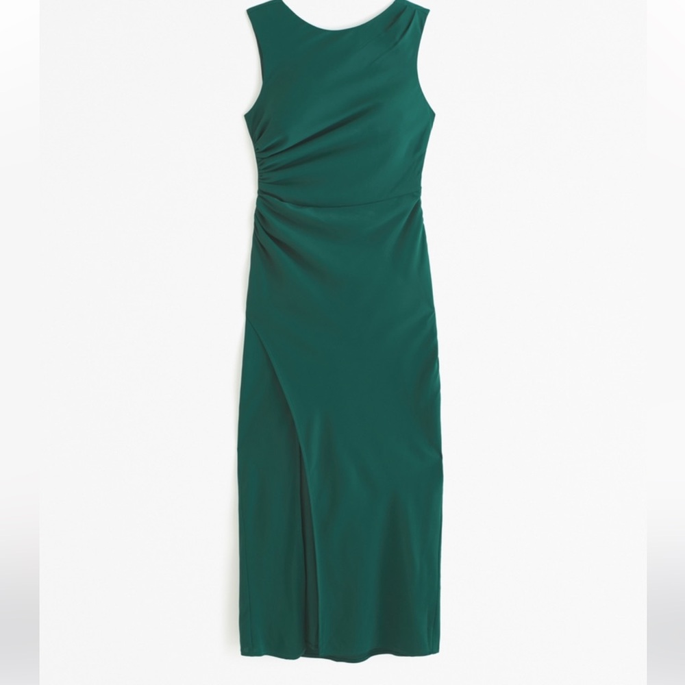 Abercrombie & Fitch Draped High Neck Shell Midi Dress